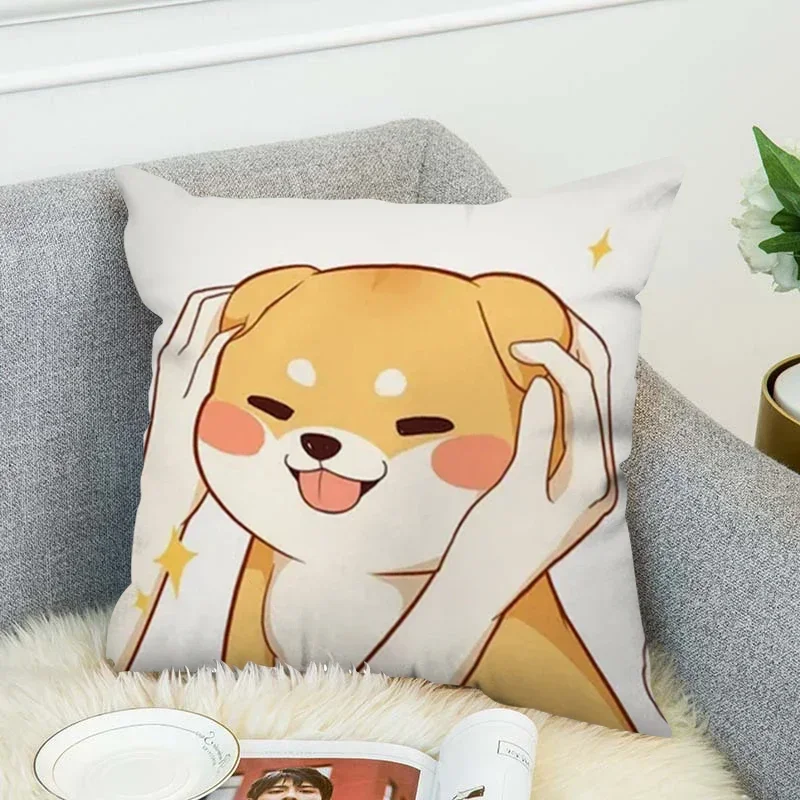 Pillowcase 45*45 Shiba Inu Pillow Cases for Bed Chair Cushion Cover 45x45cm Fall Decoration Decorative Pillows Lounge Chairs