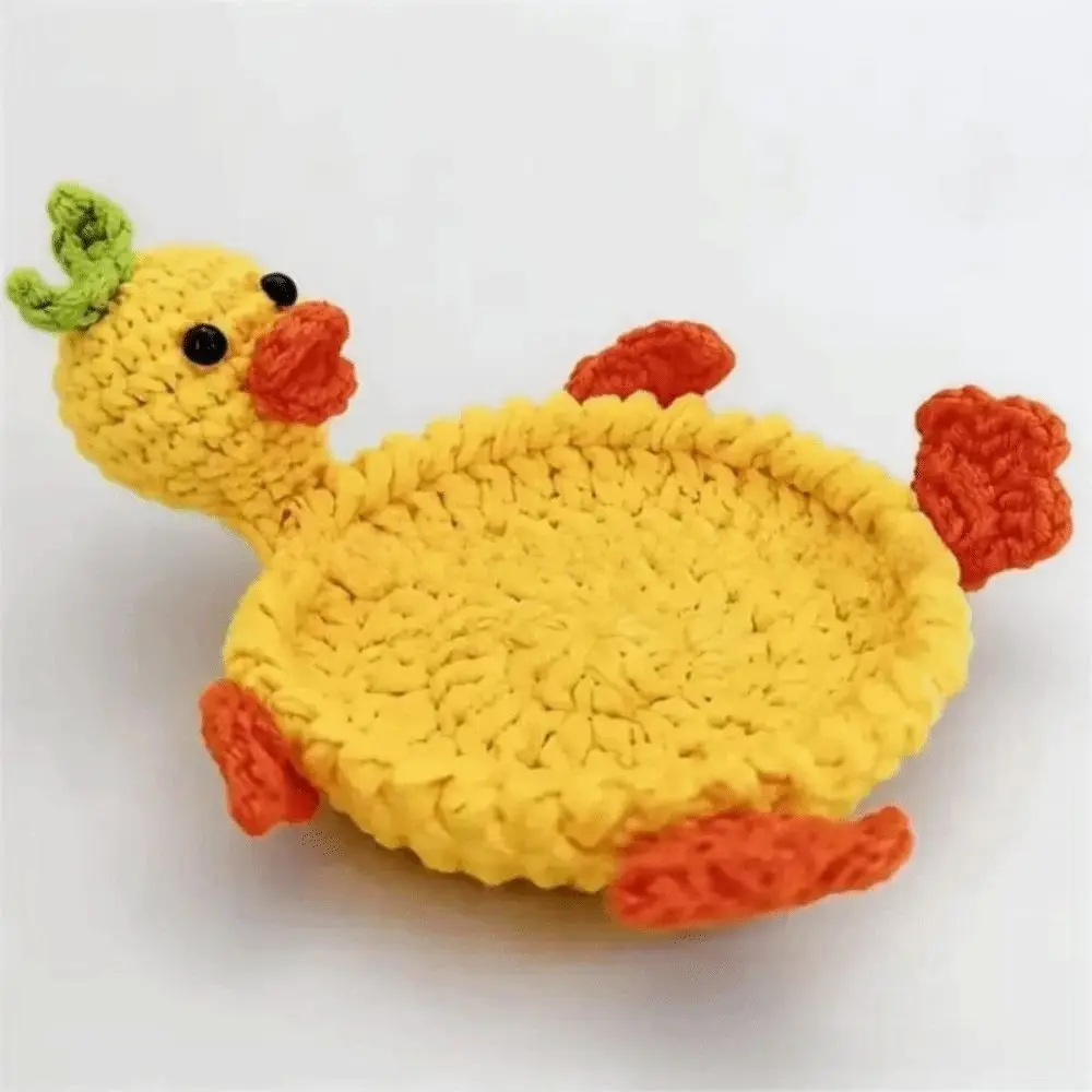 Handgefertigte Häkel-Tieruntersetzer, Weiche Gestrickte Rutschfeste Unterlage, Niedliche Cartoon-Tassenmatte mit Tierform-Design – Detail 8