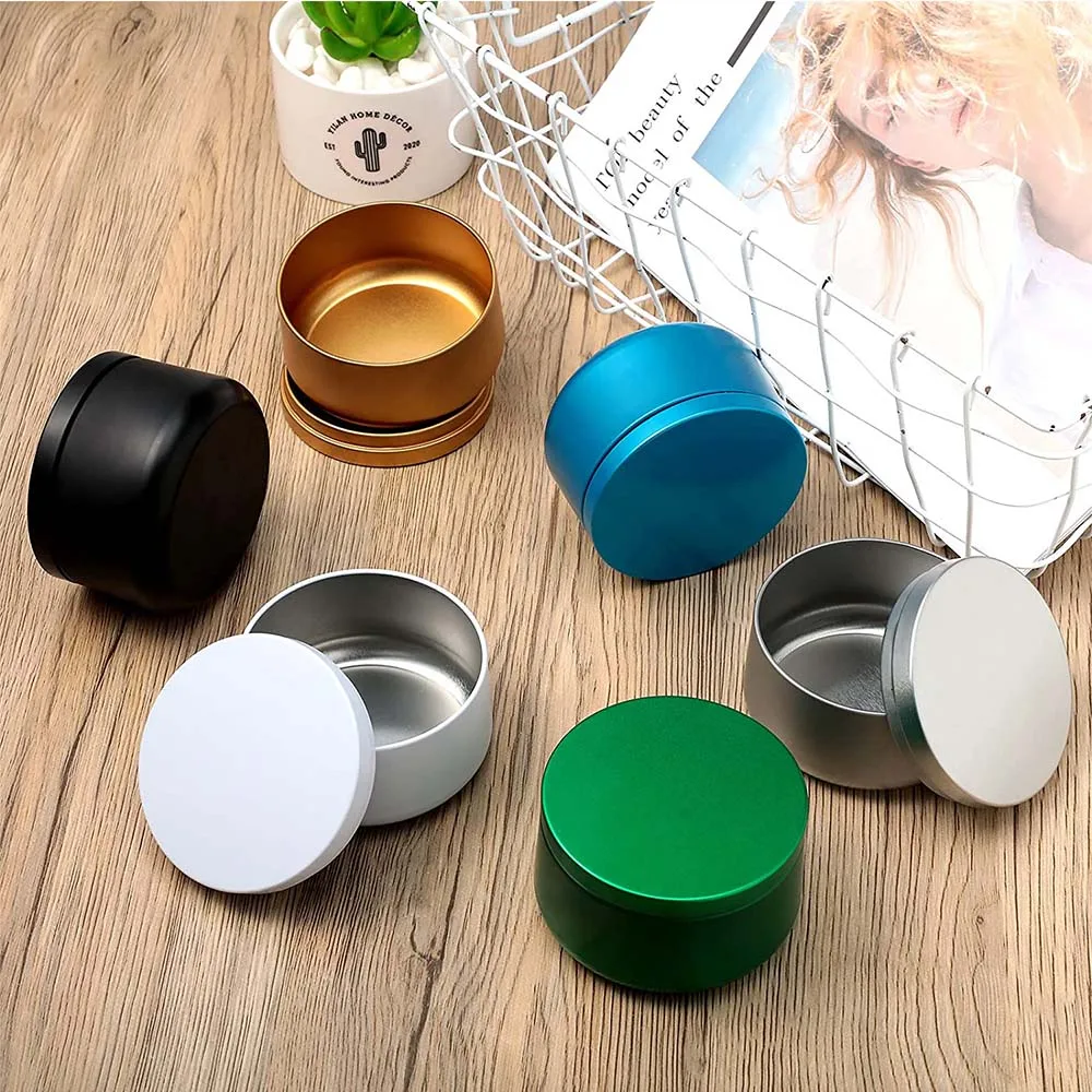 1PCS 30ml Mini Tin Tea Storage Containers Portable Small Box Candle Making Sealed Tins Jewelry Coffee Spices Box