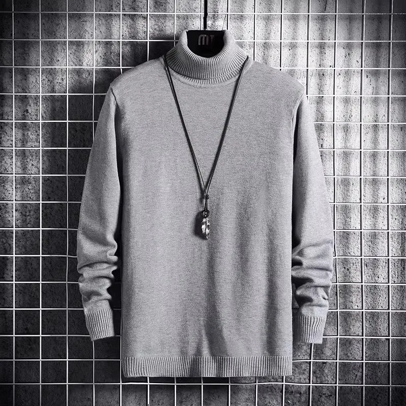 

Thiened осенне-зимний мужской вязаный свитер High Ne пуловер большого размера теплый топ для молодежи повседневный свободный крой Long Sve