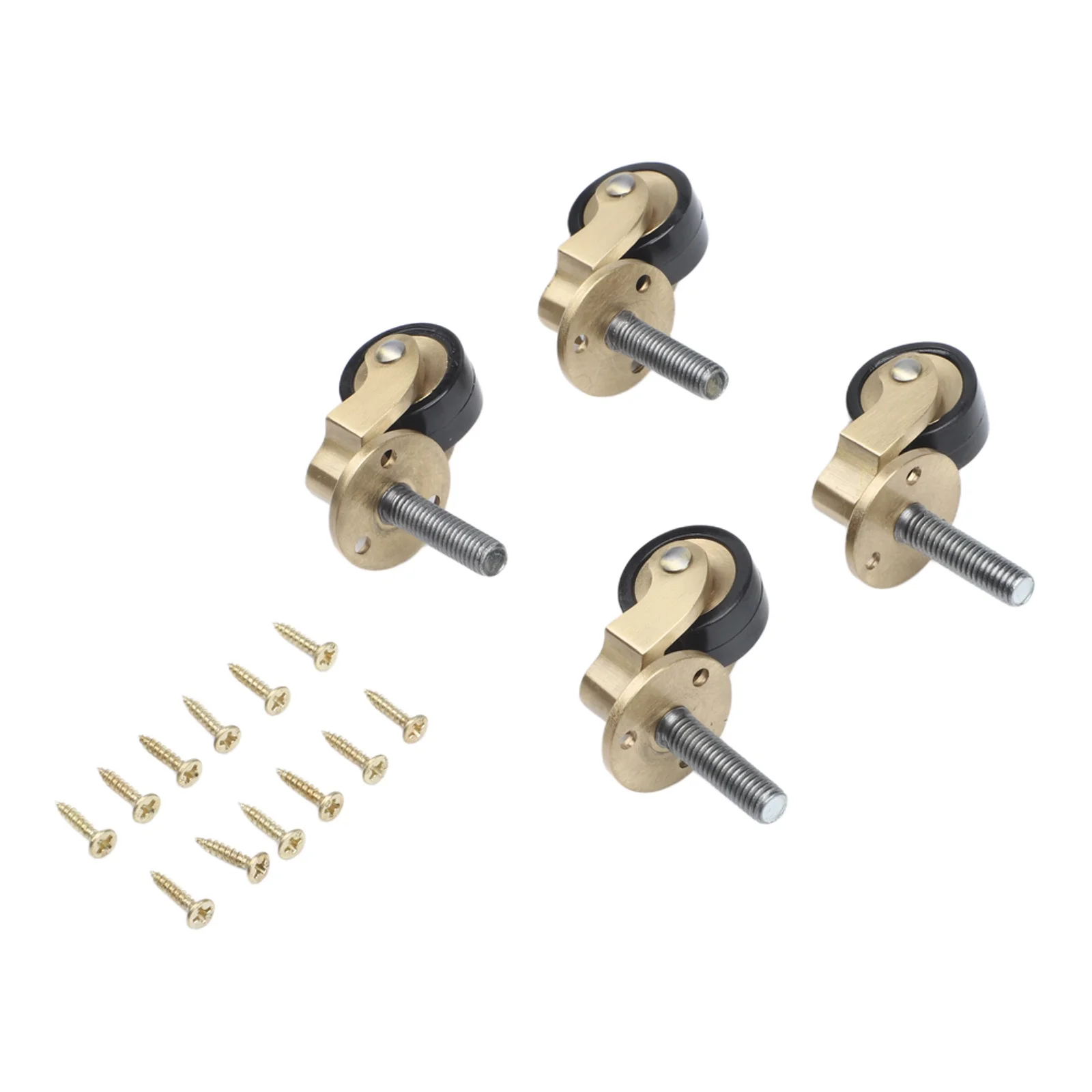 Caster Wheels Set 360 Degree Casters Aesthetic Brushed Finish Brass Furniture Casters Furniture Accessory 6*2.8*2.5cm