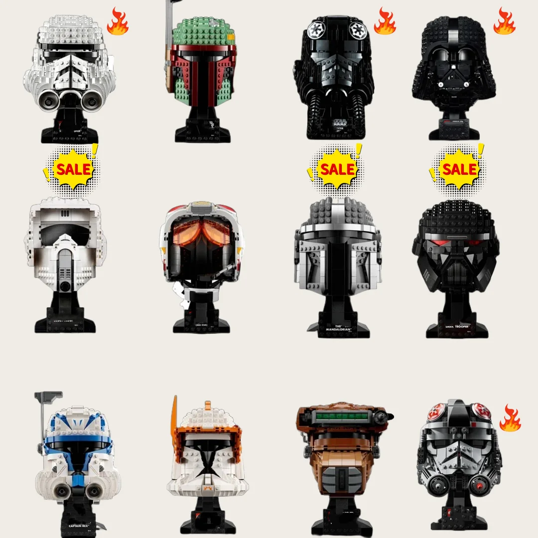 

MOC Space War TIE Fighter Pilot Darth Vader Kylo Ren AT-AT Модель шлема водителя Строительные блоки Кирпичи Рождественские игрушки Подарки