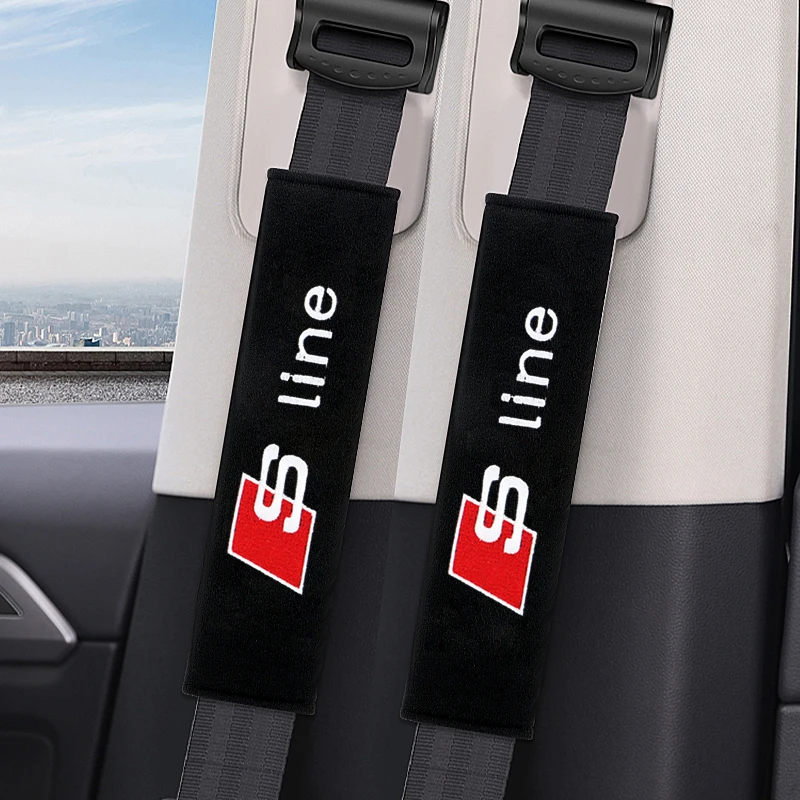 2pcs Car Seat Belt Cotton Safety Belt Shoulder Cover Breathable Protection For AUDI A3 A4 A5 A7 A8 Q3 Q5 Q7 S3 S4 S5 S6 B7 B8 B9