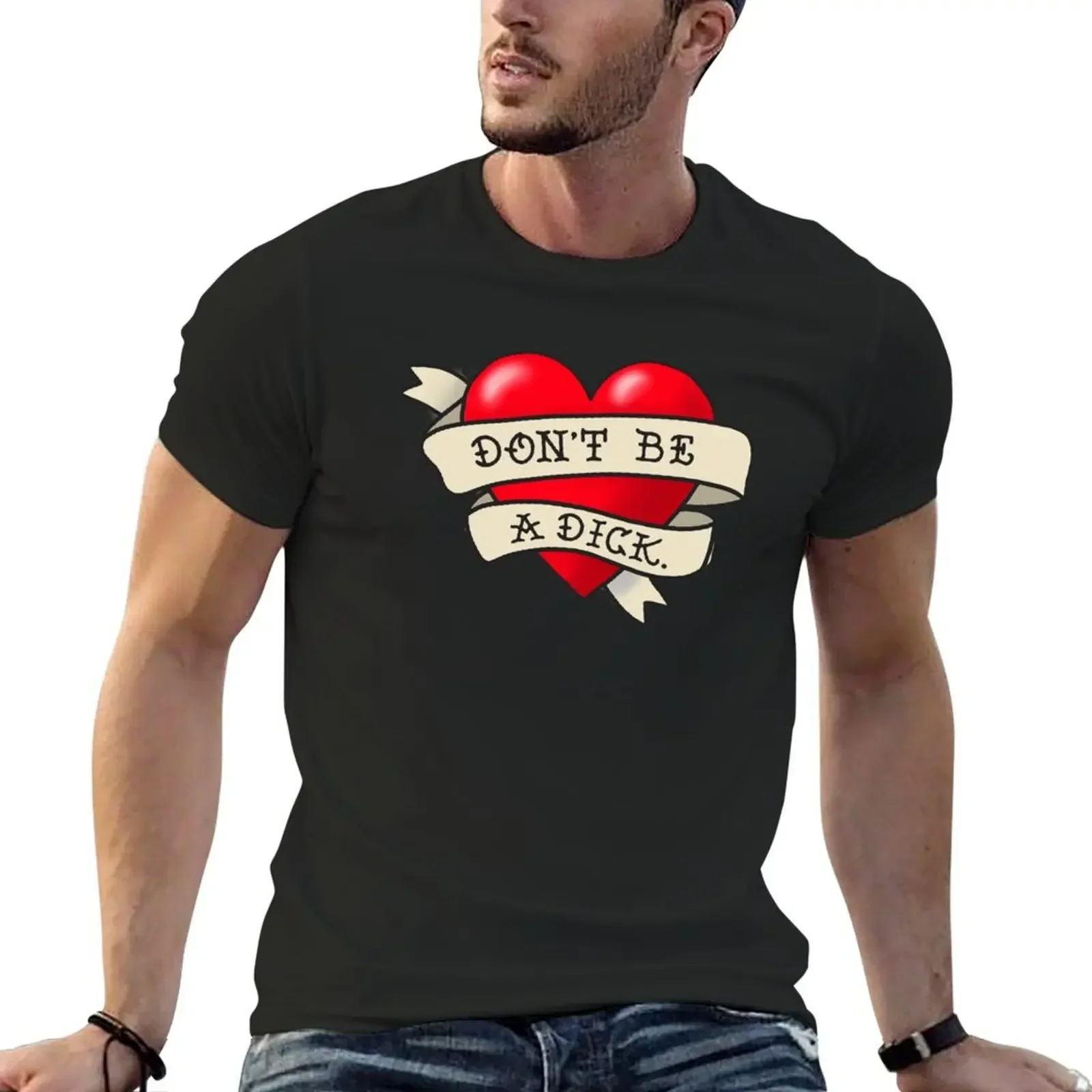 

Don't be a dick tattoo heart T-Shirt anime tshirt essential t shirt vintage graphic tee T-shirt men