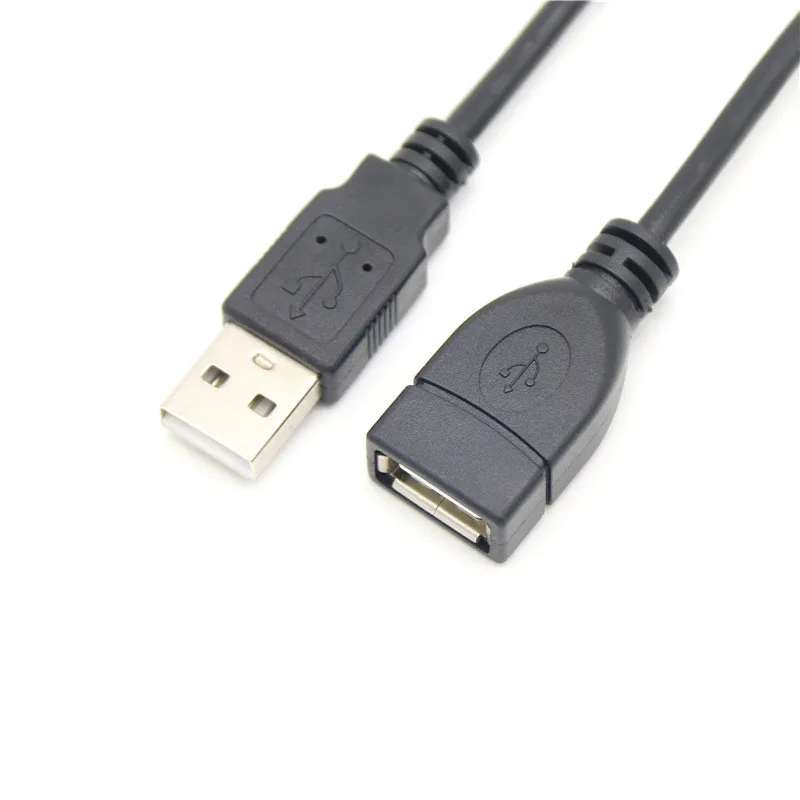 Nowy czarny 0.3m 0.5m 1m 1.5M 3m 5m USB 2.0 A męski na żeński przedłużacz przedłużający