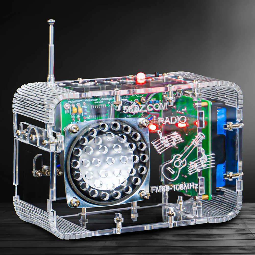 DIY zestaw elektroniczny radia FM 50-108 MHz regulowany IC RDA5807 zestaw do ćwiczeń lutowania przeciwzakłóceniowy dwukanałowy wzmacniacz DC3V