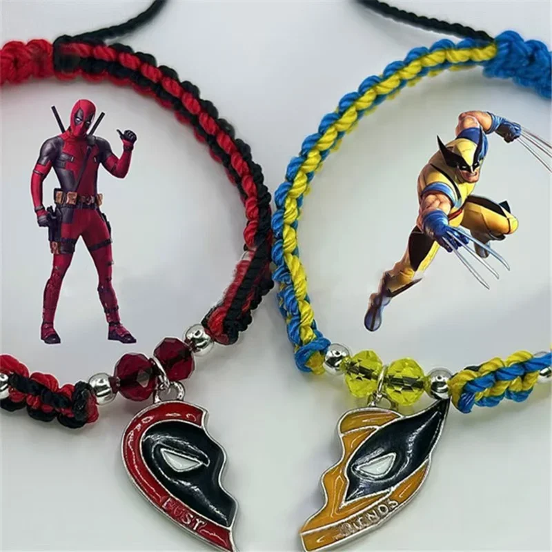 Red and Yellow Deadpool Bracelet Set Pure Hand-woven Peach Mood Lovers Bracelet All Couples Birthday Gift