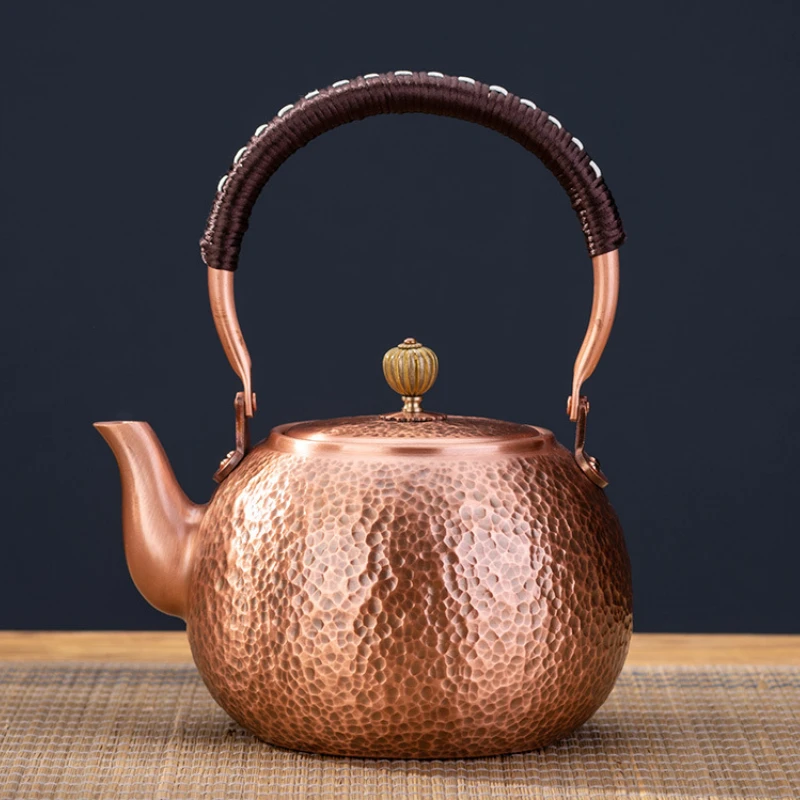 

Copper Teapot, Boiling Kettle, Purple Enclosed Stove, Handmade Open Flame Tea Pot, Pure Copper Large Capacity