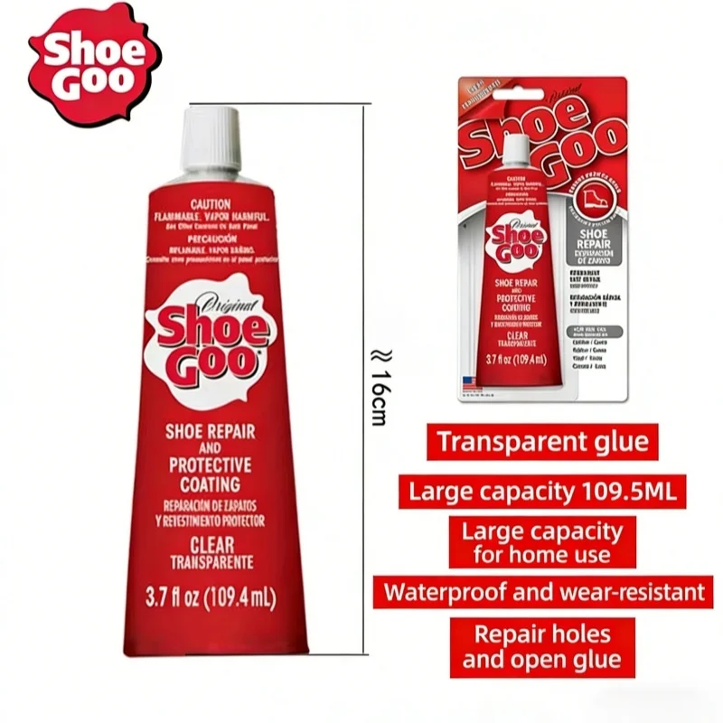 Shoe Goo Shoe Repair Adhesive High Strength Sole Bond Glue Black Clear Waterproof Footwear Repair Glue for Sneakers Boots