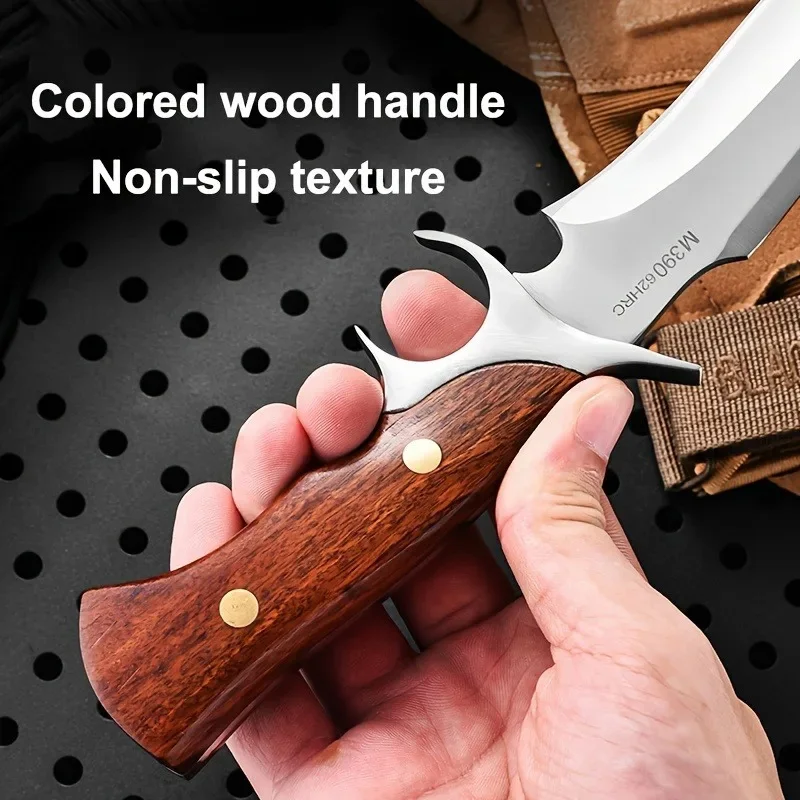 Outdoor High hardness straight knife, EDC convenient cutting knife, sharp fruit knife, suitable for hiking, fishing knife