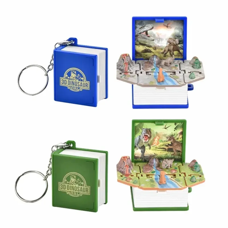 Juguetes plegables tridimensionales 3d, rompecabezas para niños, juguete pequeño, Mini llavero de dinosaurio, juguetes de descompresión (pata de fondo aleatoria)