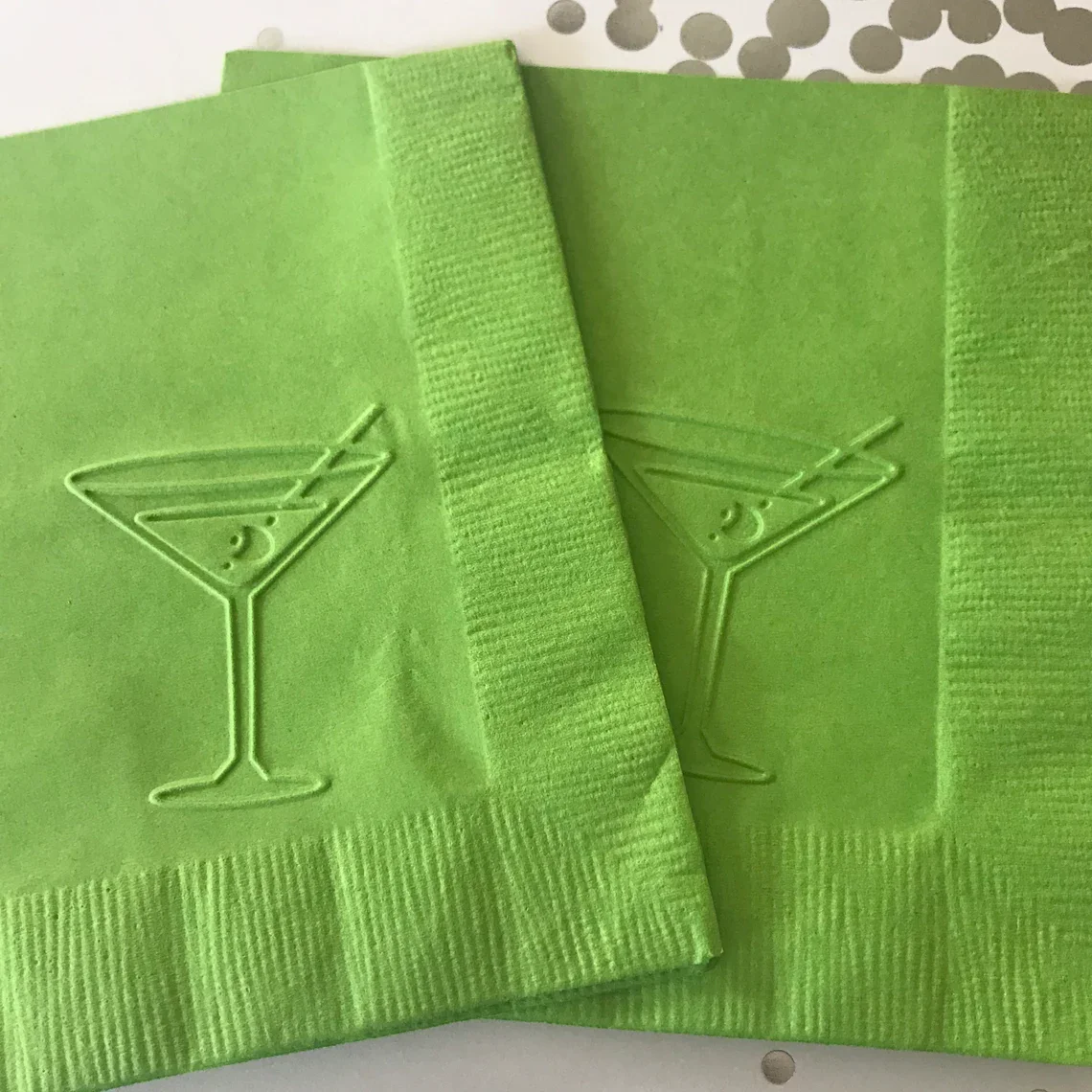 Martini Napkin ~ Embossed Paper Napkin ~ Birthday ~ Wedding ~ Bachelor Party ~ Bachelorette Party ~ Bar ~ Party ~ Martini ~ Beve