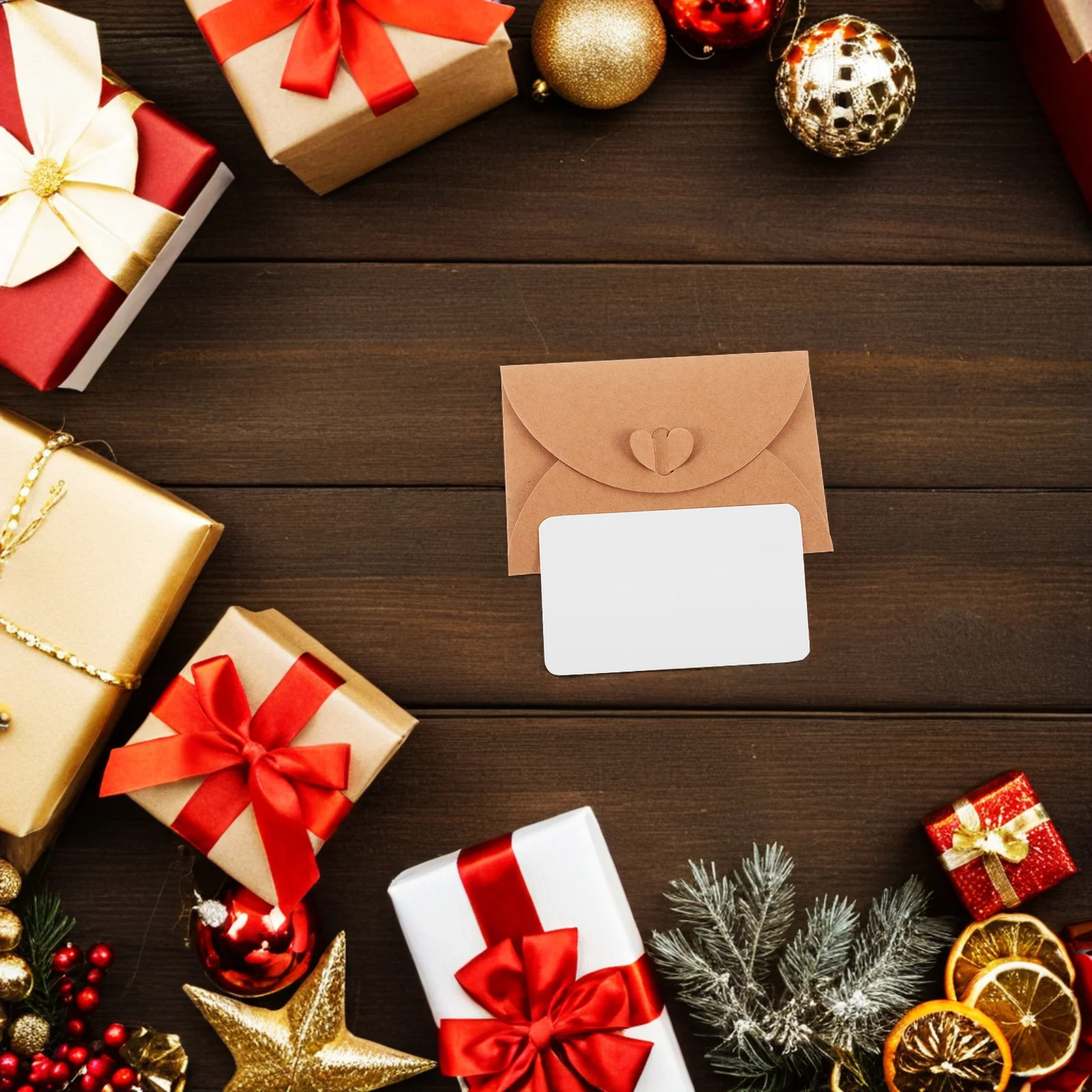 

20pcs Mini Kraft Heart Clasp Small Brown Envelopes For Blank Greeting Cards Holiday Invitations Christmas Wedding Favors Mailing