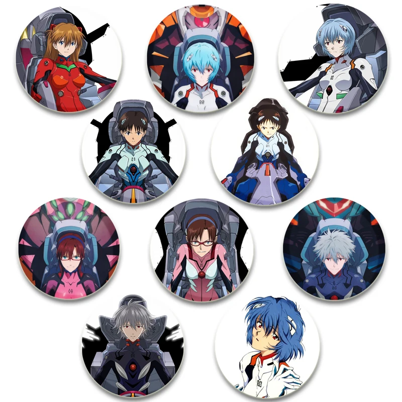 Neon Genesis Evangelion Pin 58mm Anime Brooch Pin Cosplay Cute Cartoon Badge Handmade Brooches Decor Fans Collect Friends Gift