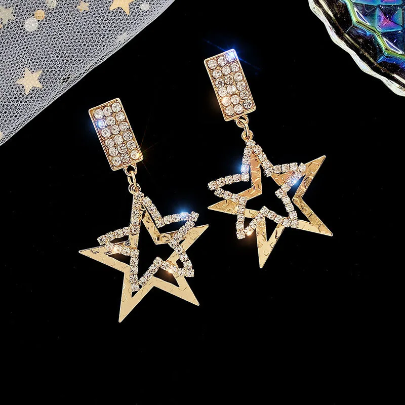 New Star Pendants Hanging Earrings Hiphop Personality Women\'s Drop Earrings for Girls korean earrings boucle oreille femme