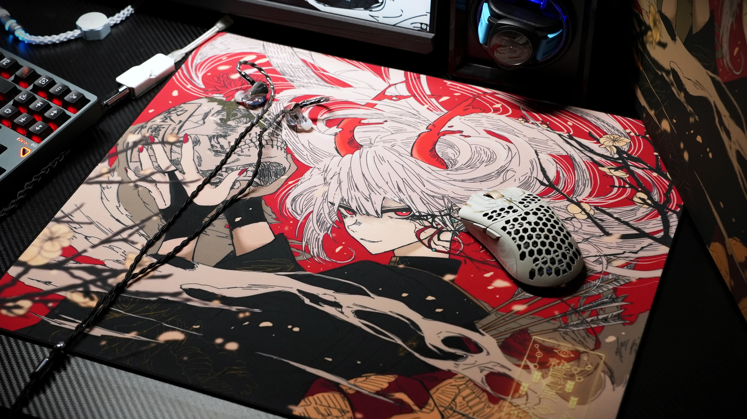 AbyssGaming Red Skeleton Series Gaming Mouse Pad PU Base Super