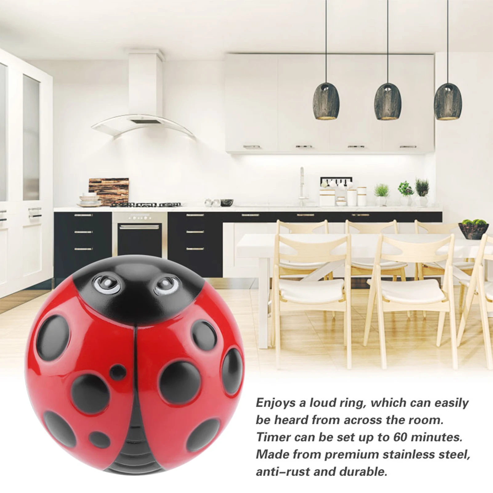 Ladybug Kitchen Timer Digital Kitchen Timers Large Countdown Countup Timer for Classroom Cooking Fitness Baking  Stopwatch Tools