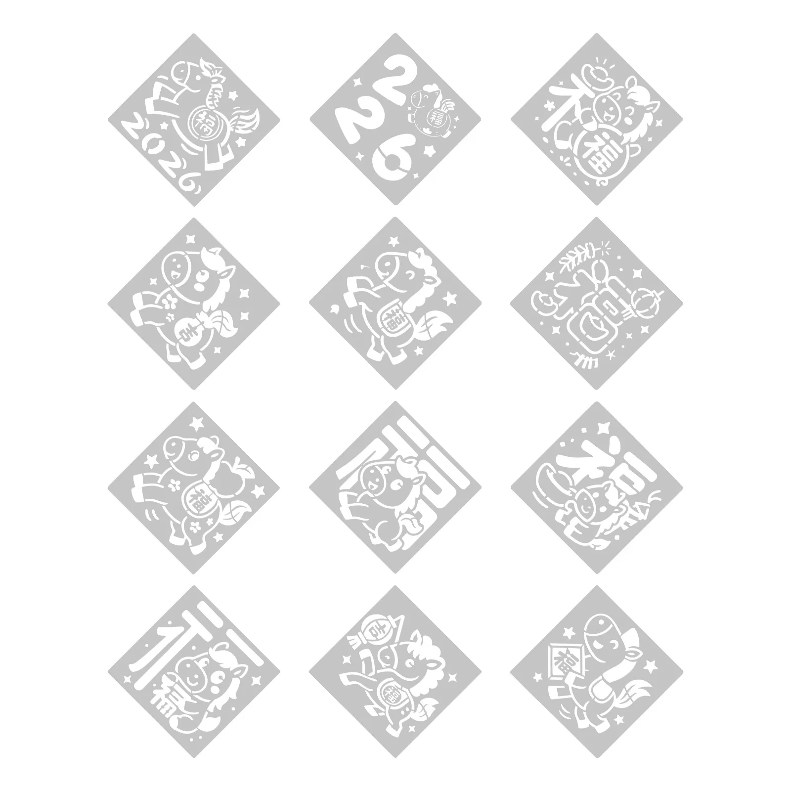 12 ورقة استنسل على شكل حصان مجوف للرسم قابلة لإعادة الاستخدام، قوالب رسم حيوانات للأطفال، نشاط فني يعزز المهارات الحركية الدقيقة