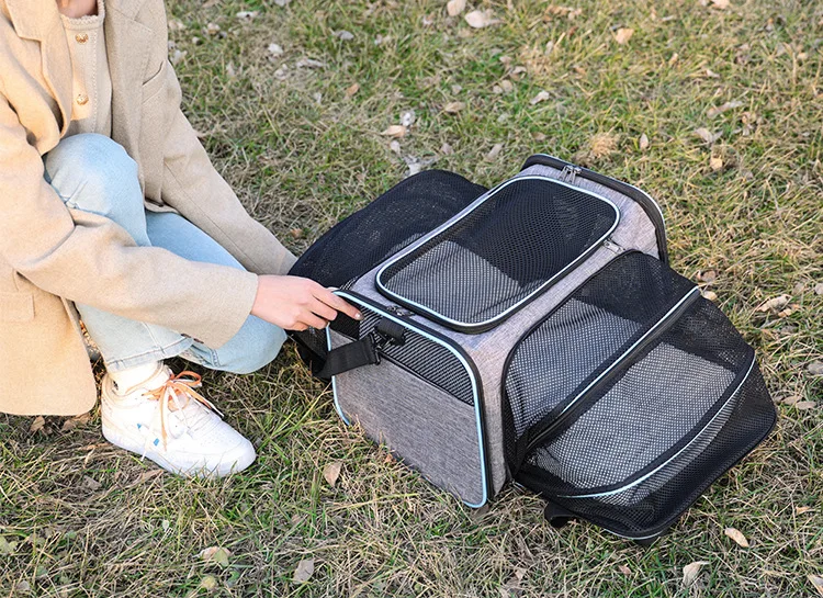 Pet Carrier Bag Foldable Small Dog Charter Carrying Cat Out Bag Expansion Pet Bag Mesh Breathable Expansion Foldable Handheld C view 6