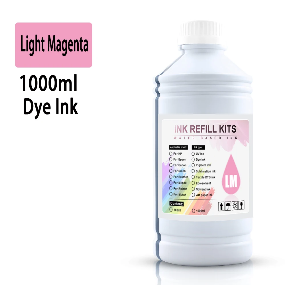 1000 مللي 1 كجم لتر أسود C M Y عبوة مجموعة الحبر القائمة على الصبغ لاستبدال إبسون كانون HP Brother Lexmark سامسونج ديل النافثة للحبر #5