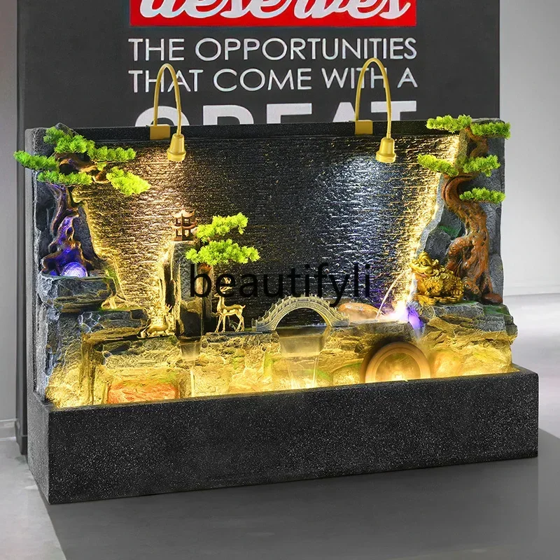 D178  curtain wall, running water screen,courtyard,circulating water landscape, floor-to-ceiling fountain water feature ornament