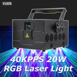 High Power 20W 40Kpps RGB Laser Light Full Color Animation Laser Light Laser Animation Llight Led Party Patterns Laser Projector
