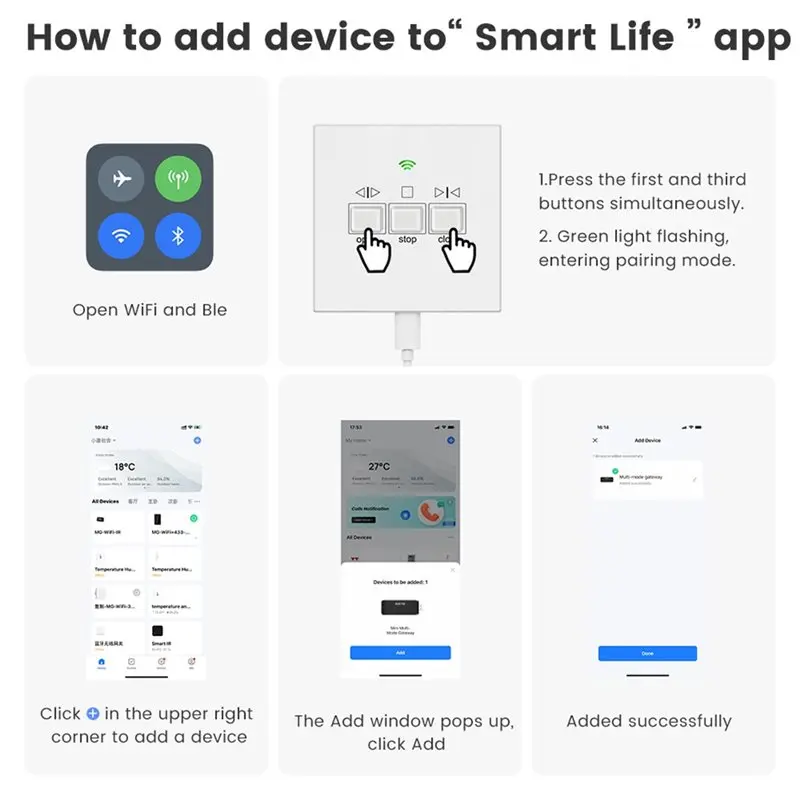 WiFi RF Wireless Garage Door Switch Smart App Control for Double Door Sliding Gate Warehouse No Drilling Required