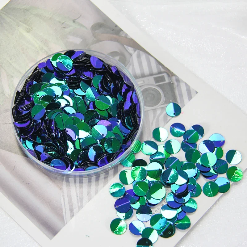 300pcs PVC Bulk Sequins DIY Sequins For Crafts Folding Sequins Side Drill Stage Clothing Decorations Making 10mm Sequin Set