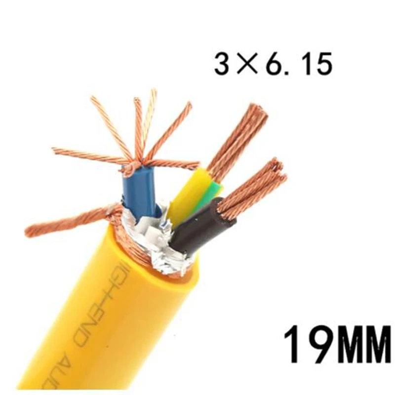 Hifi OFC كابل الطاقة لتقوم بها بنفسك مكبر صوت مشغل أقراص مضغوطة مكبر للصوت DVD التيار المتناوب سلك الطاقة كابل الطاقة السائبة 13 مللي متر 17 مللي متر 19 مللي متر