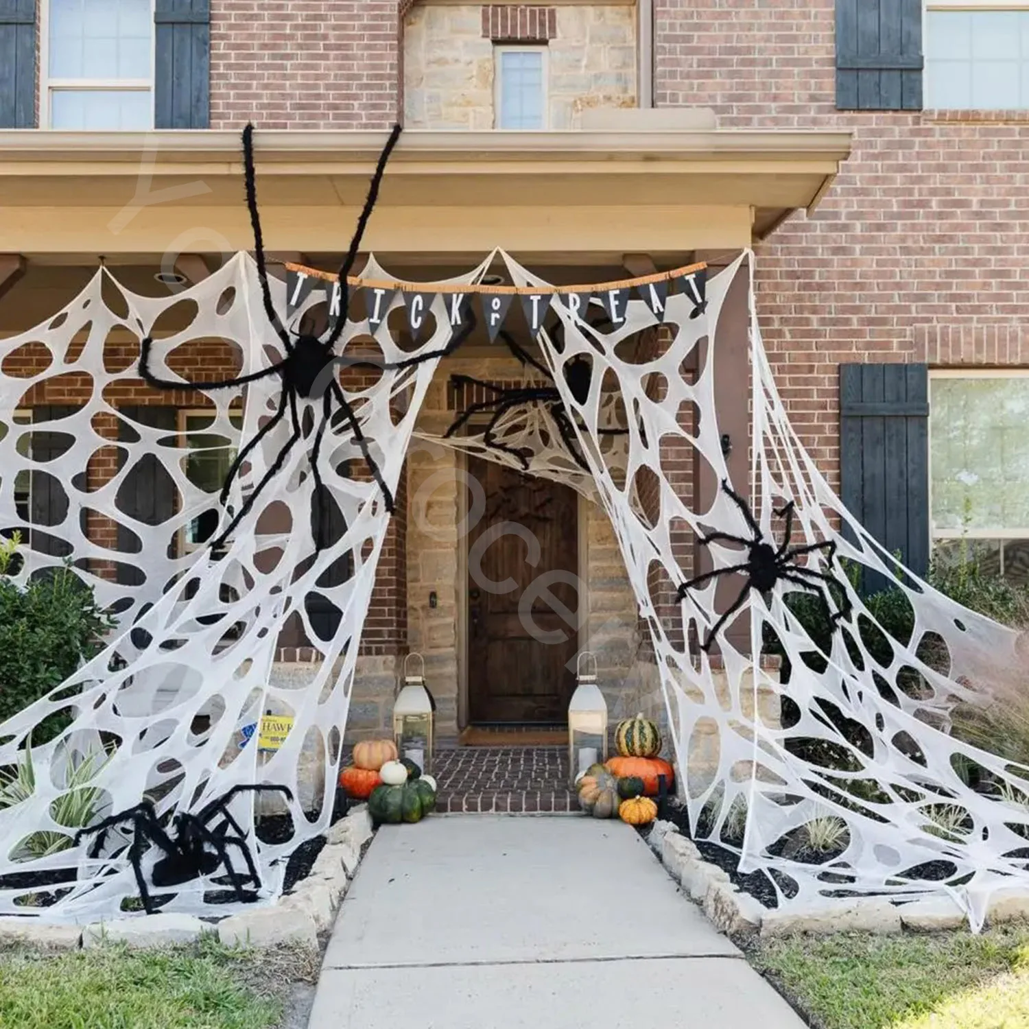 2/4m Halloween Dekorationen im Freien Spinnennetz Riesen dehnbare Netz Spinne Gurtband zerrissen Spinnennetz Spukhaus Requisite Dekor – Detail 11
