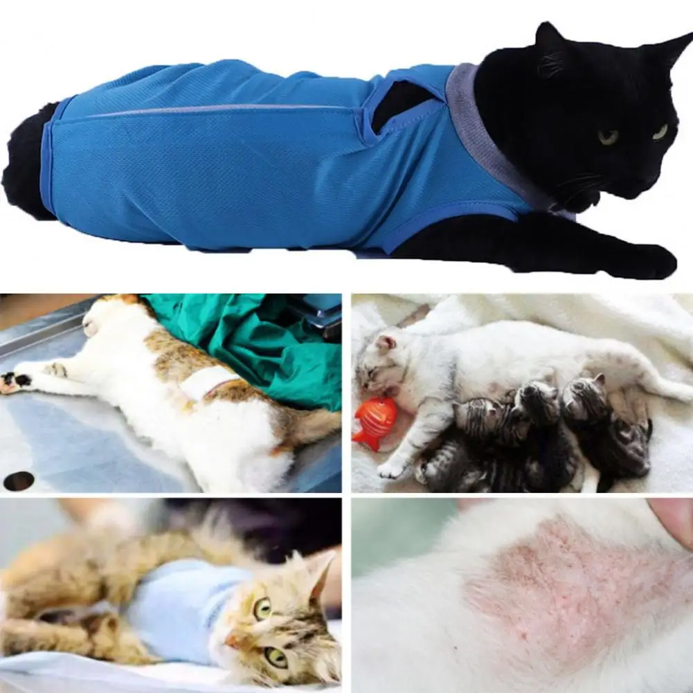 Surgical Recovery Clothes Adjustable Cat Neutering Suit for Comfortable Post-surgery Recovery Protective for Cats for Surgical