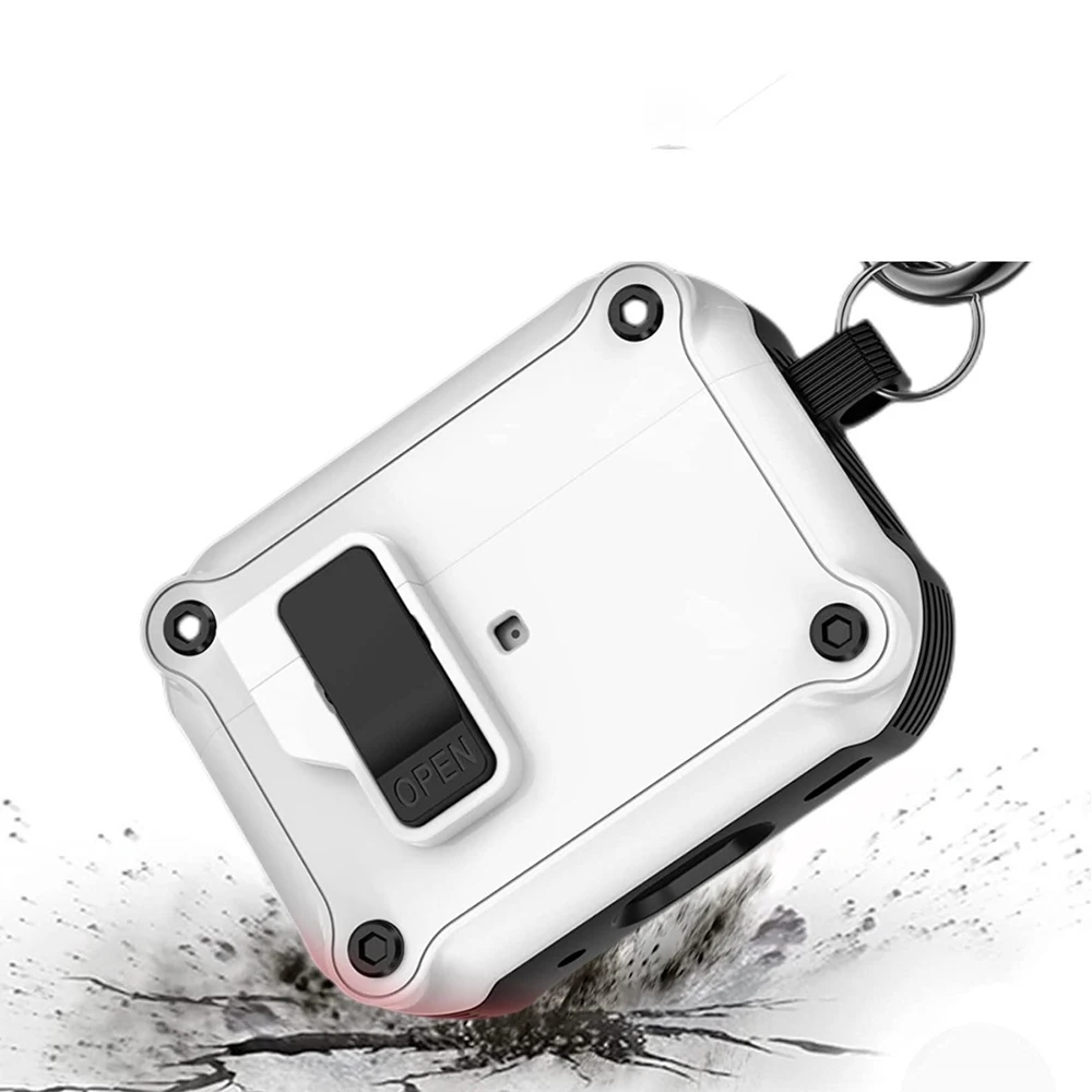 حافظة قفل أمان مقاومة للصدمات لأجهزة AirPods 4 4th Pro 2 2nd USB-C 2022 2023 غطاء حماية الجيل Funda مع خطاف جديد