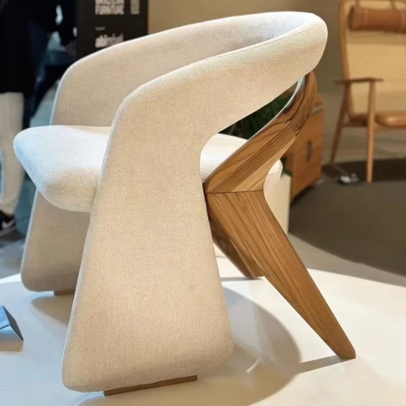 

Simple style modern armchair, Nordic solid wood dining chair family restaurant, hotel workshop villa family office bar use