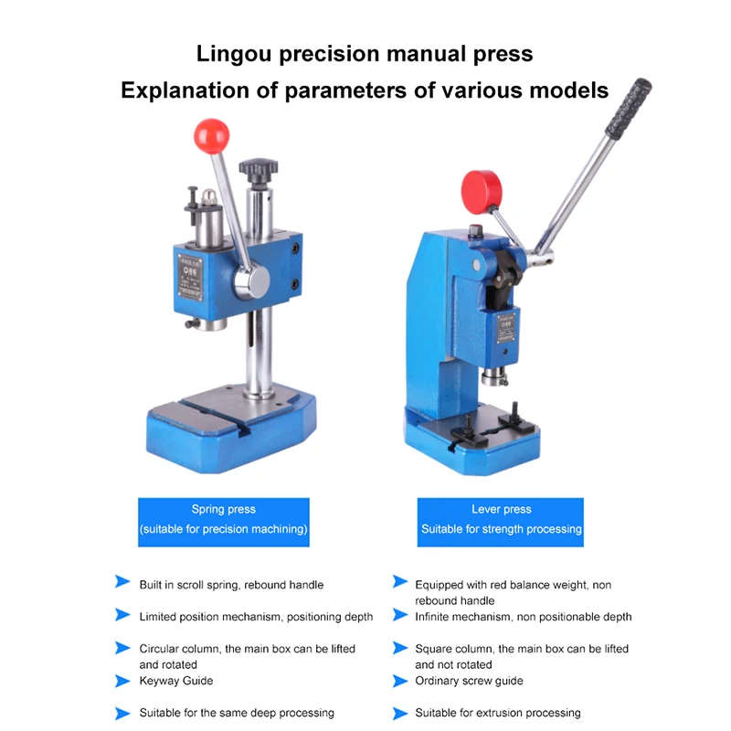 Pressa a molla pressa manuale er chiave a mano piccola punzonatrice pressa punzonatrice pressa per torta rivettatrice