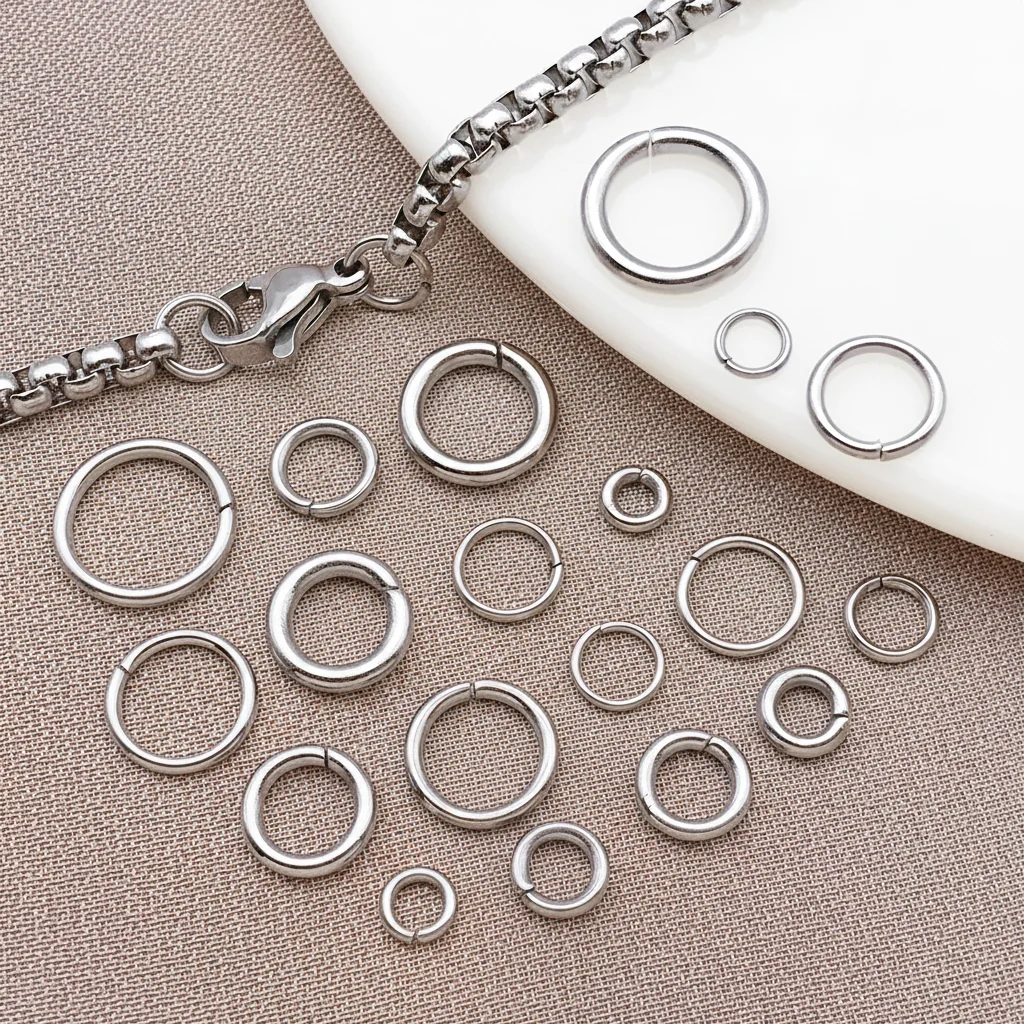 50 Stück 4-10mm Edelstahl Spaltringe Offene Einzelschlaufen Verbindungsringe für DIY Schmuckherstellung Armband Zubehör – Detail 14