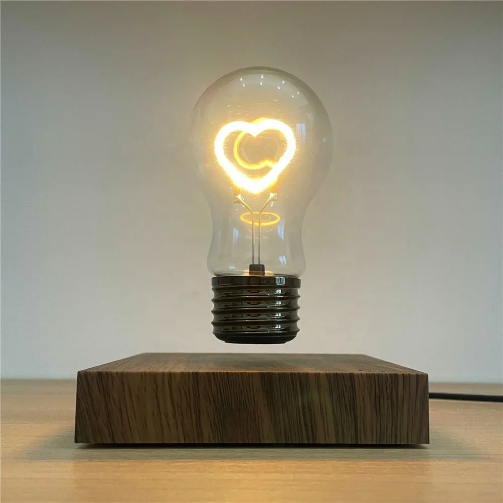 2024 New Floating Light Bulb HCNT Factory Price Levitating Light Bulb Hot Selling Mini Heart Shape Floating Bulb