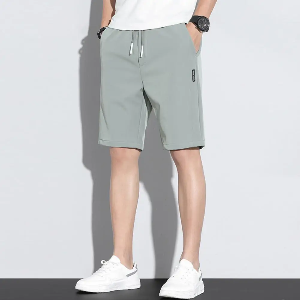 Stylish Men Summer Shorts Deep Crotch Men Shorts Solid Color Lightweight Men Summer Shorts  Sports