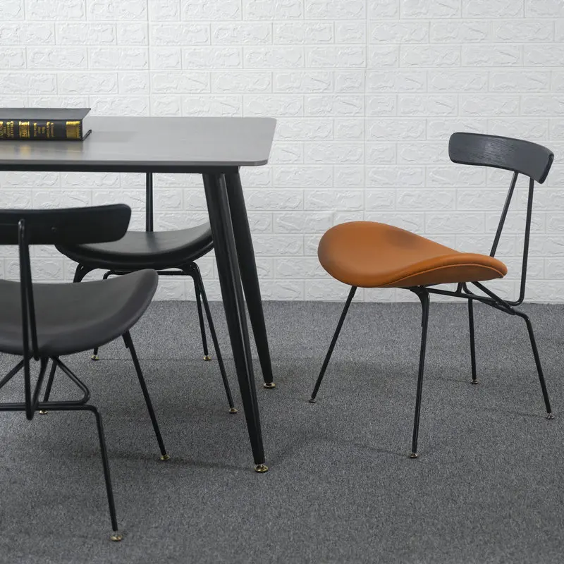 

Nordic light luxury dining chair household wrought iron industrial wind milk tea shop cafe ant