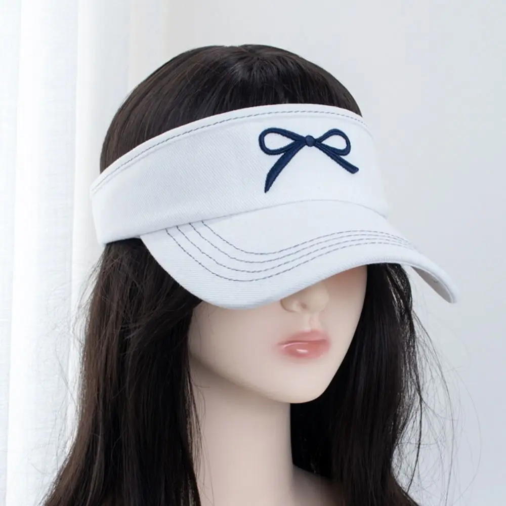 Sweet Denim Bowknot Hat Bowknot Sun Visor Summer Sun Hat Fashion Simple Bowknot Visor Cap Summer