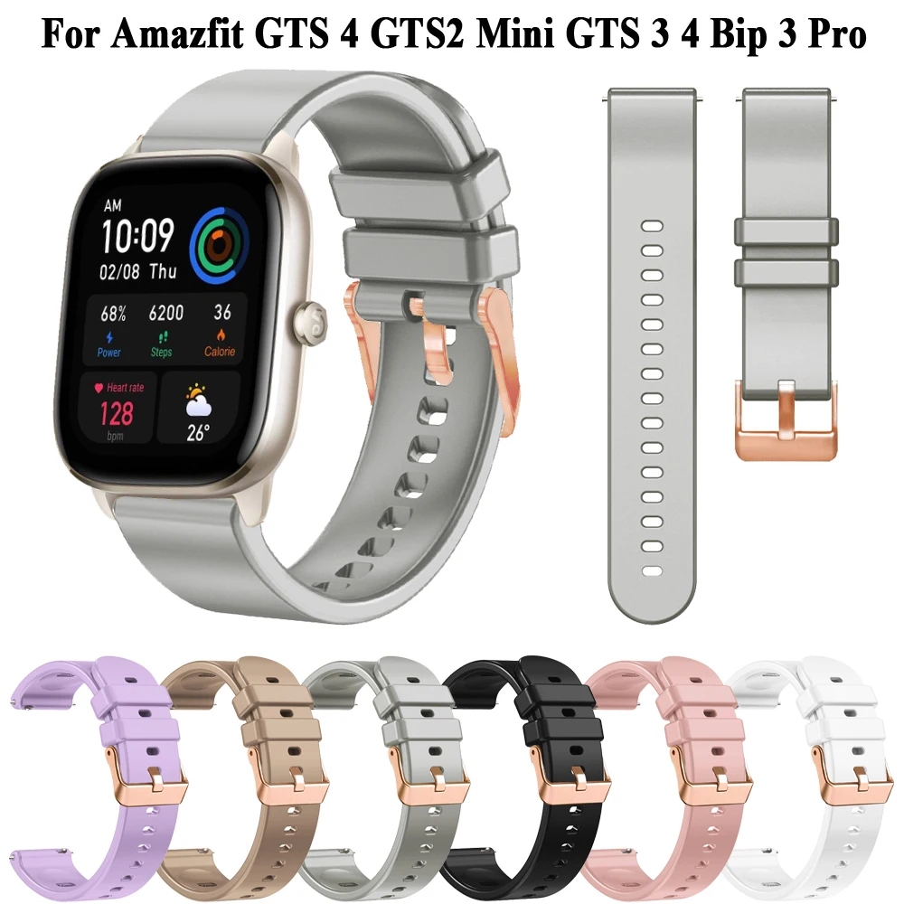 20mm Silicone Strap For Amazfit GTS 4/2 GTS 3 2E GTR Mini Smartwatch Watchband Wristband For Amazfit Bip 3 Pro/Bip U S Bracelet