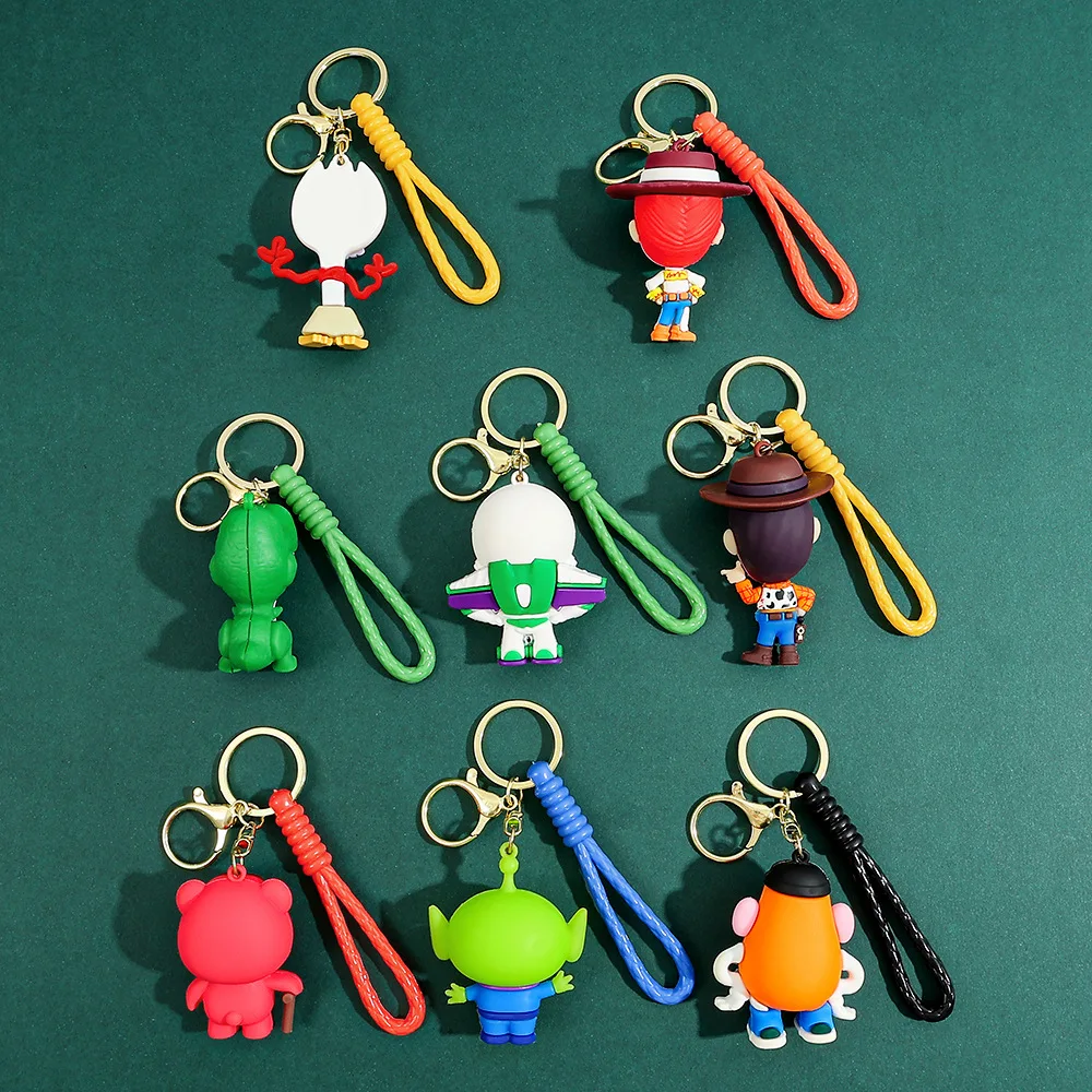 Hot Disney Toy Story Figure Keyring Woody Buzz Lightyear Jessie Doll Pendant Car Keychain Birthday Christmas Gift for Girls Kids - view 5