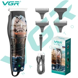 VGR V-953 Low Noise Beard Trimmer and Hair trimmer Professional Hair trimmer Charging wireless Personality Graffiti trimmer