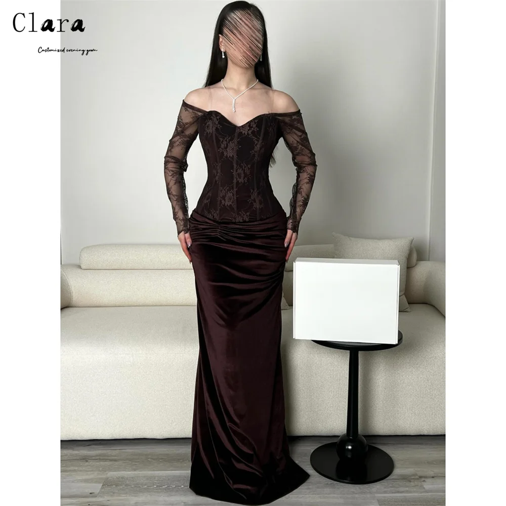 

Clara Custom Fishtail Lace Sweetheart Long Sleeve Bespoke Occasion Dresses 2025 Woman Luxury Evening Dress Luxurious Party Dress