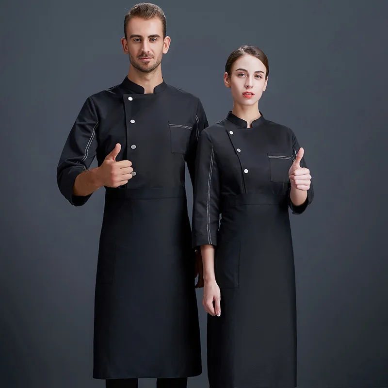 Chef-Kok Uniform Driekwart Mouw Lente-En Zomertaart Winkel Achter Keuken Half Mouw Hotel Chef-Kok Overalls Heren En Vrouwen