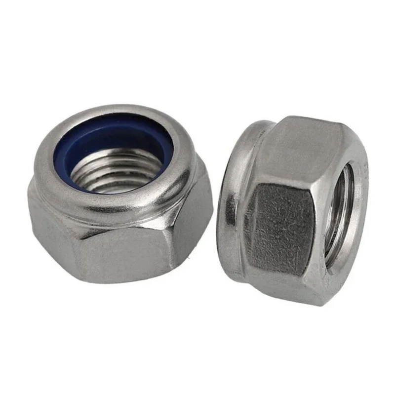 Din985 304 Stainless Steel Nylon Self-locking Hex Nuts Locknut Slip Lock Nut M2 M2.5 M3 M4 M5 M6 M8 M10 M12 M14 M16 M18 M20-30