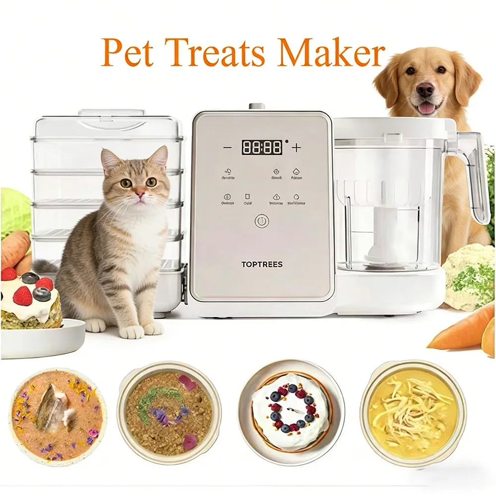 Pet Treats Maker Machine 220V-240V EU Plug, Homemade Dog Cat Food Cooker, DIY Fresh Pet Snack Kit with 10 Molds，Not for USA Cana