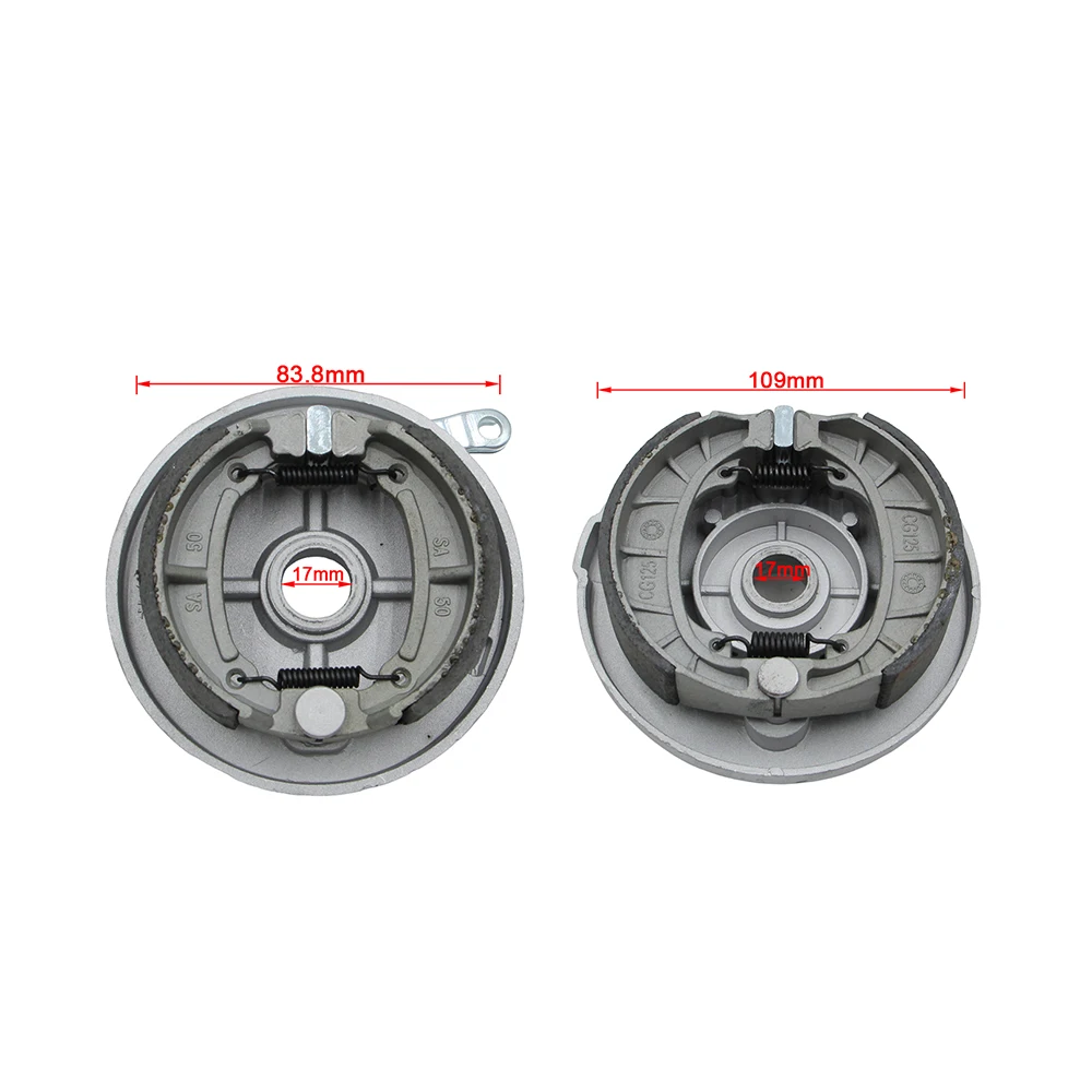 L/R Front Drum Brake Shoes Pads With Backing Plate For 50cc 70cc 90cc 110cc 125cc 150cc Electric ATV Go Kart UTV Buggy Quad Bike