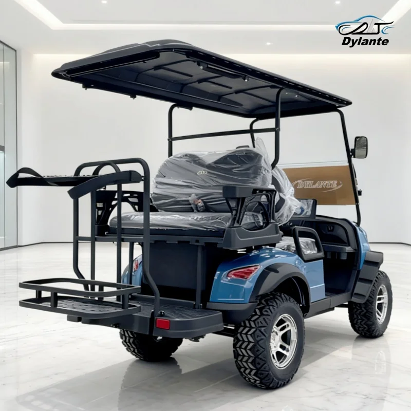 

2026 Лучшая цена, 2 + 2-местная электрическая тележка для гольфа, новый сорт, пляжный багги с аккумулятором 60 В, EEC/DOT, совместимая с клубным автомобилем
