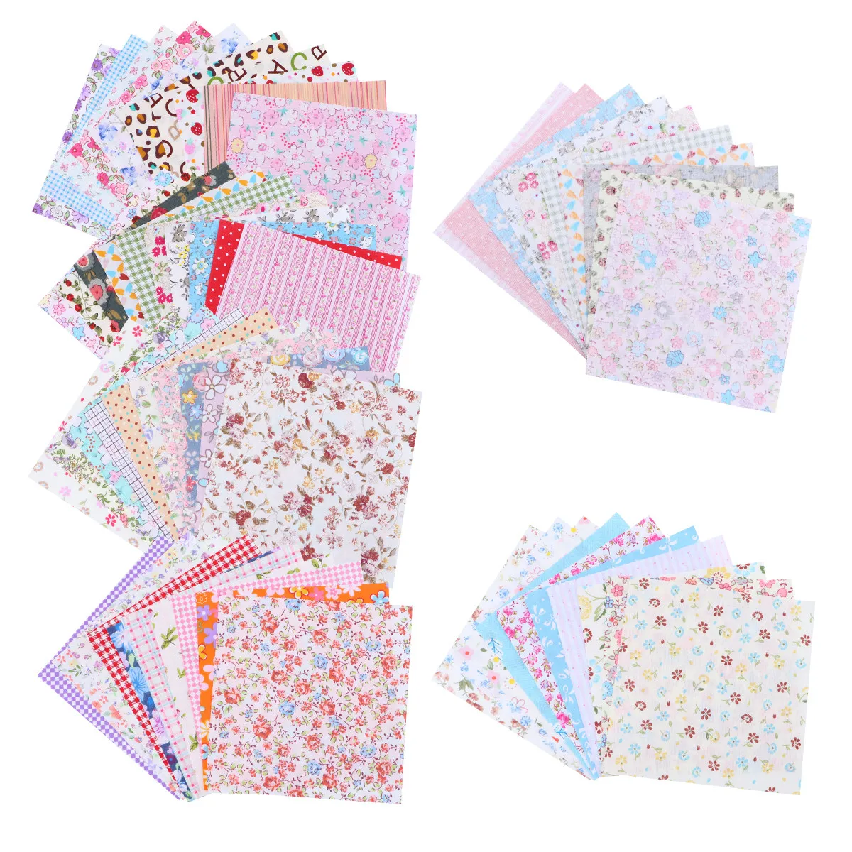 

50pcs Cloth Material DIY Patchwork Fabric Soft H made Scraps Box Quilts Cushion Covers Cloth Material Tablecloth