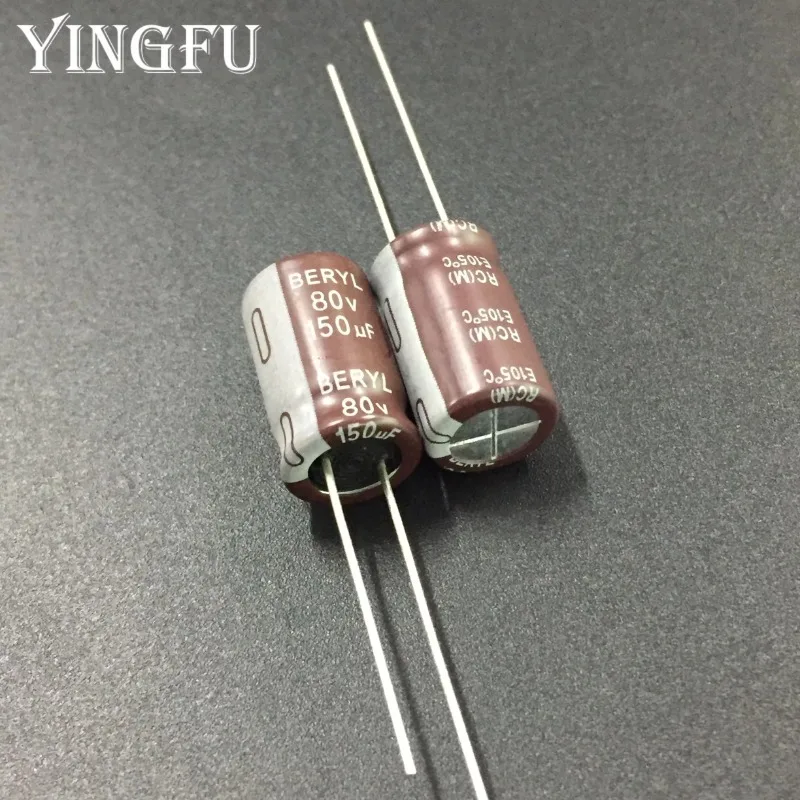 10Pcs/100Pcs BERYL RC 10x16mm 80V150uF Good Quality Capacitor